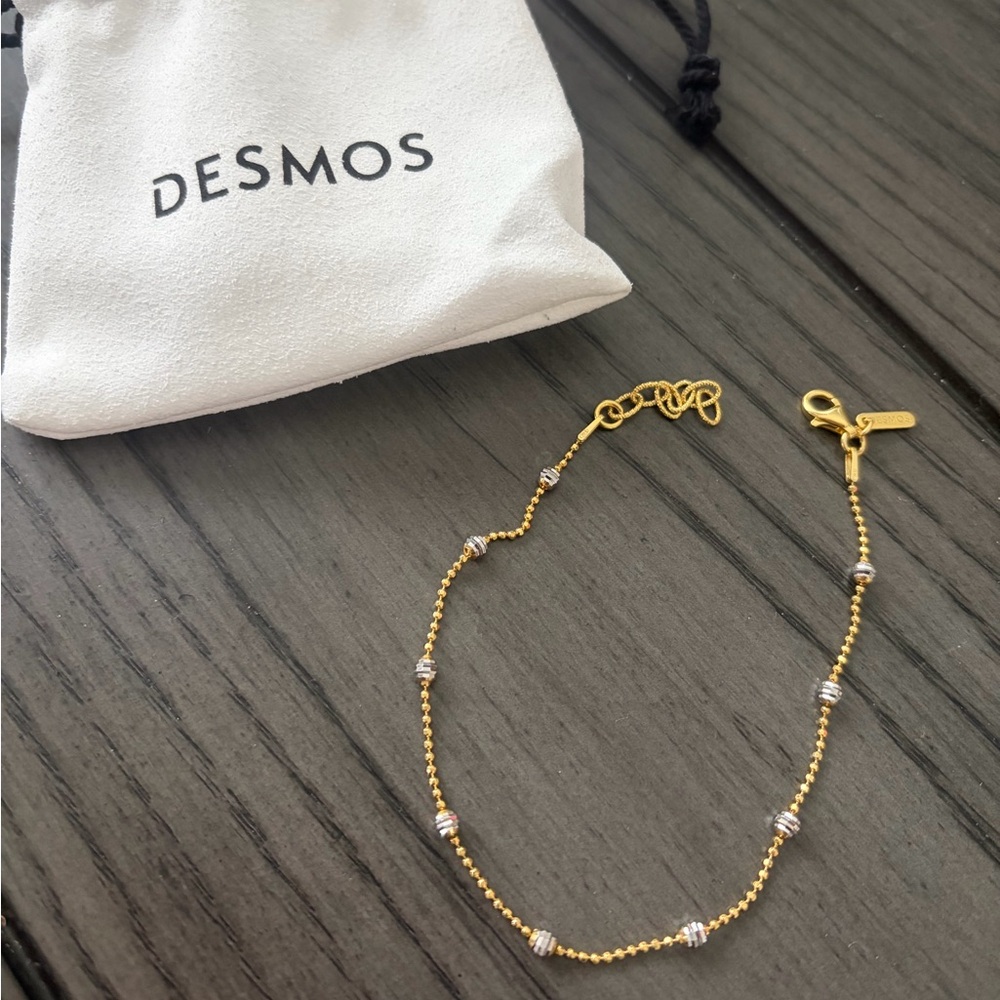 Gold and Silver Beaded Bracelet
